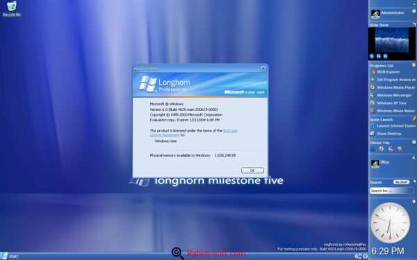 Windows Vista Longhorn Free Download