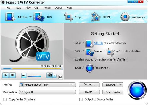 Bigasoft WTV Converter 5.1 Free Download