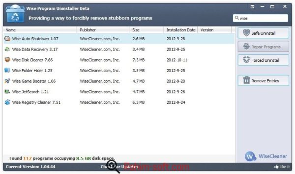Wise Program Uninstaller 1.93 Portable Free Download