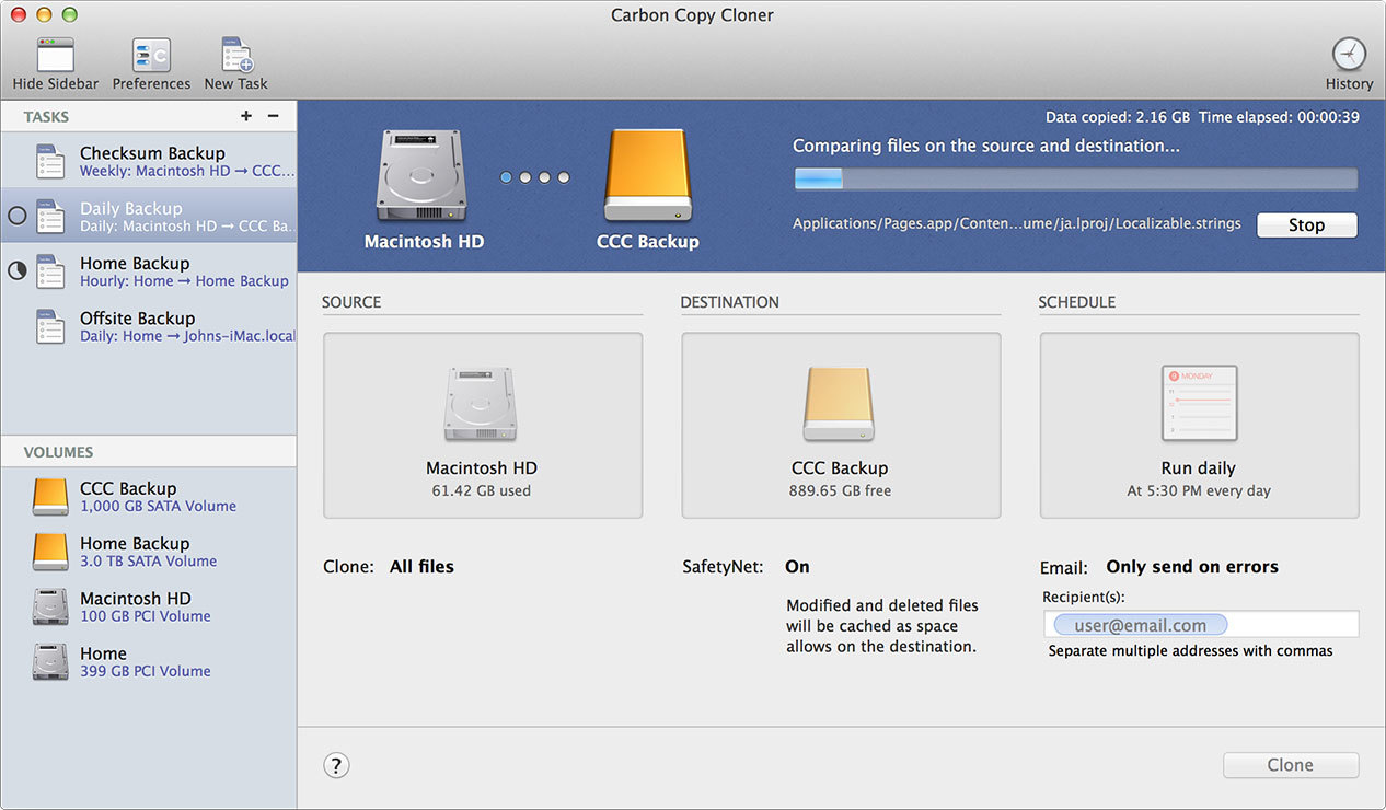 how to format mac drive for ccc backup