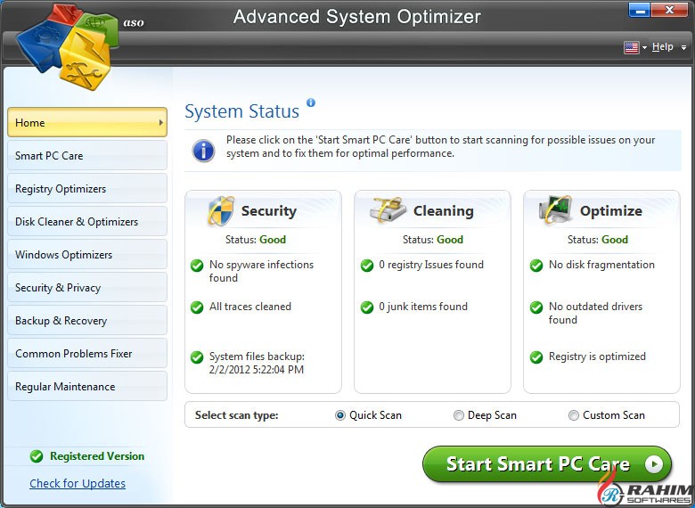 Advanced System Optimizer 3.9 Portable Free Download