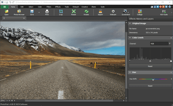Download NCH PhotoPad Image Editor Professional 11.65
