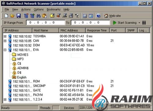 softperfect network scanner host friendly name