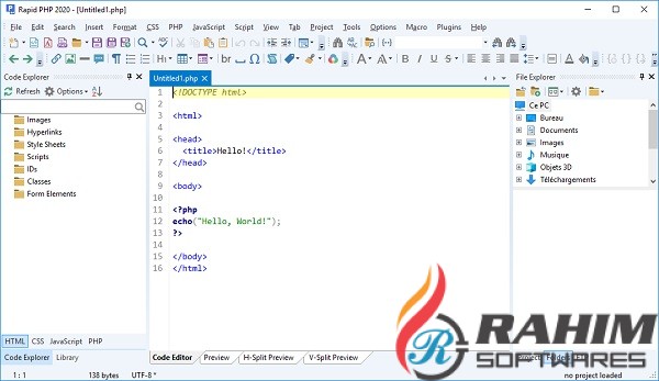 php code rapid php editor