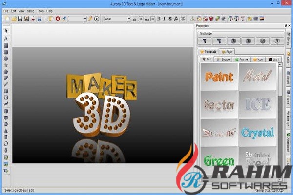 Aurora 3D Text & Logo Maker 20 Portable Free Download