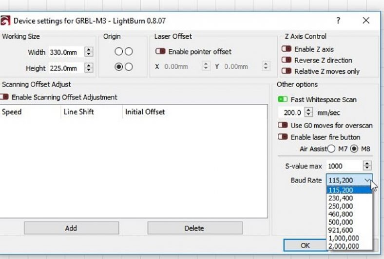 LightBurn 1.4.01 for windows instal