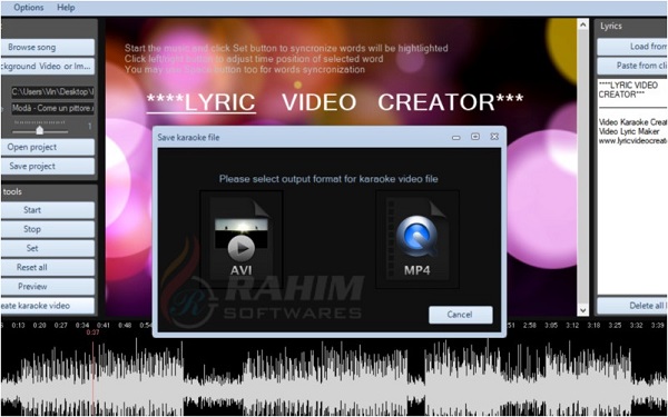 Lyric Video Creator Pro 5.2 Portable free download