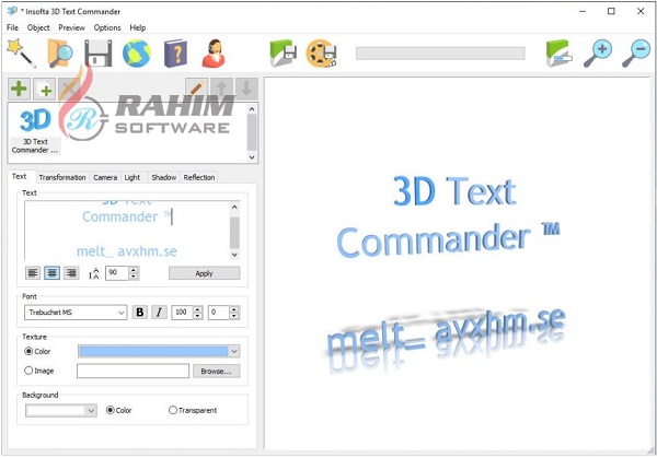 Insofa 3d text software
