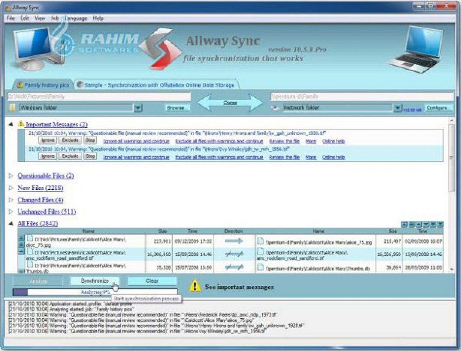 sync folders windows server 2008 r2