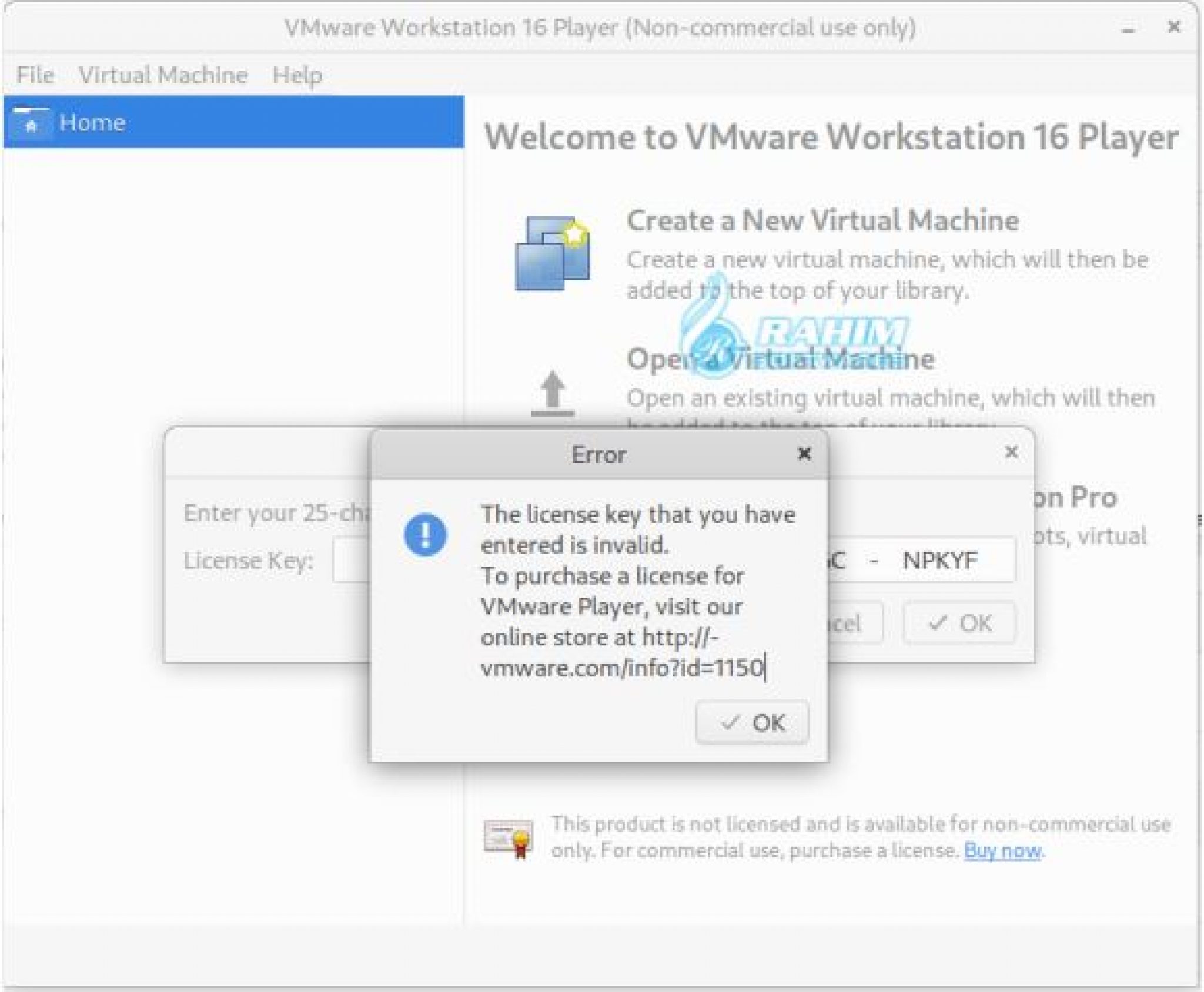 vmware workstation player windows 10 access violation