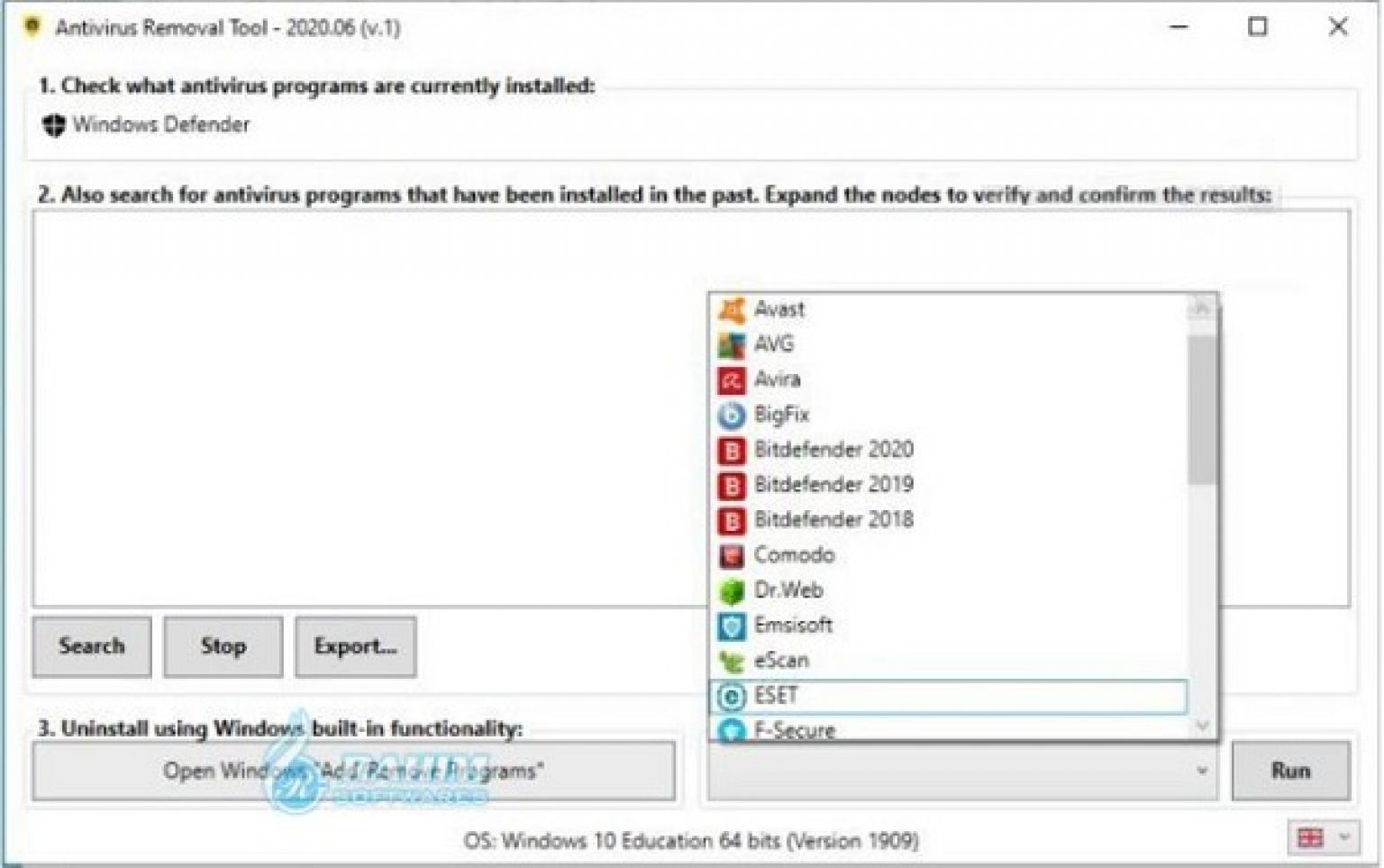 Antivirus Removal Tool 2023.11 (v.1) download the new for windows