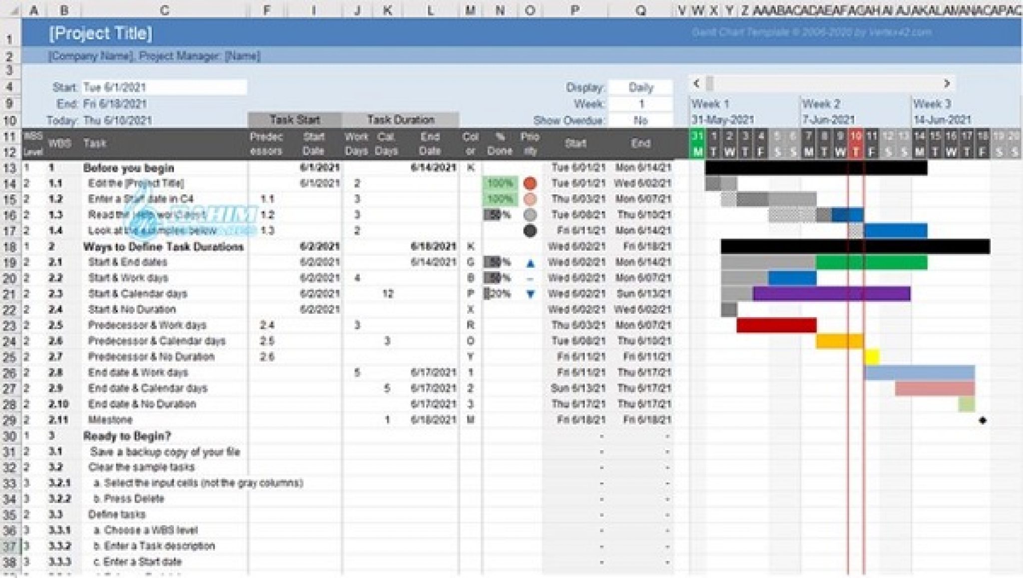 Excel Gantt Chart Template Software 7.0 Free Download