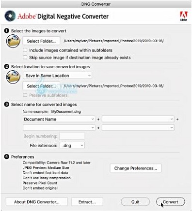 Adobe DNG Converter download Windows 10