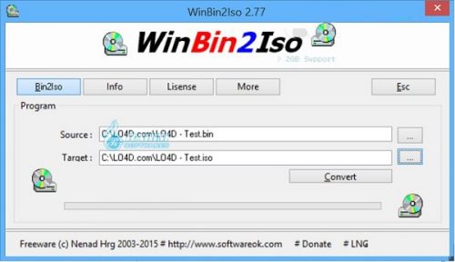WinBin2Iso 6.21 free
