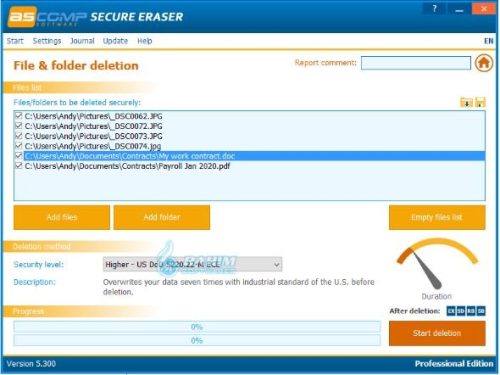 ASCOMP Secure Eraser Professional 6.003 free downloads