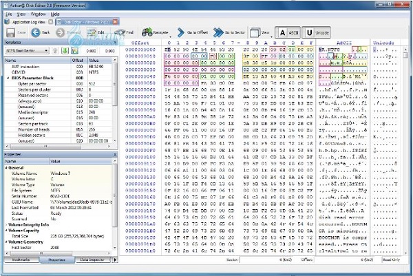 Disk editor for Windows