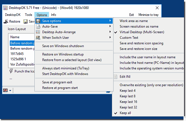 Save desktop icon layout Windows 11