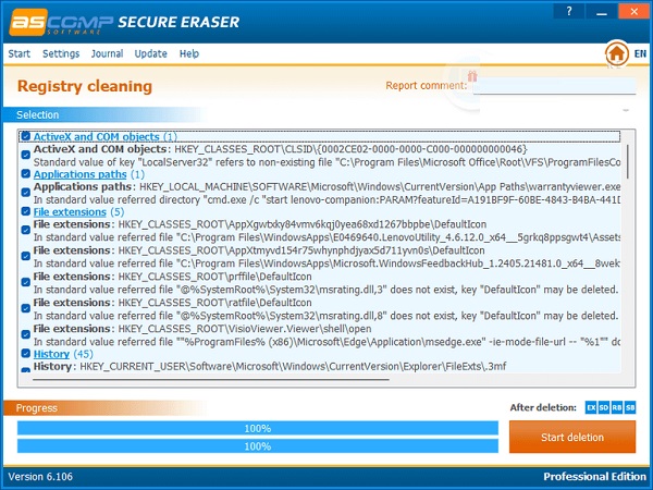 Ascomp Secure Eraser Professional