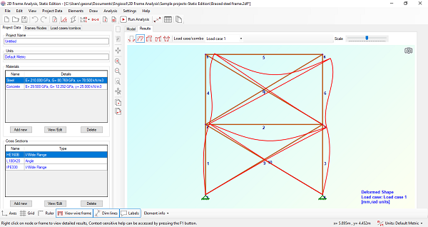 Engissol 2D Frame Analysis Dynamic Edition