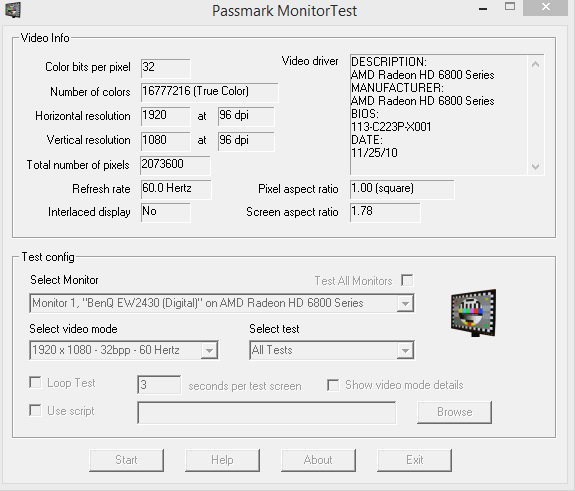 PassMark MonitorTest 2024