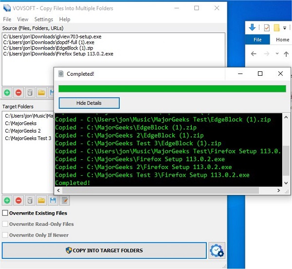 VovSoft Copy Files Into Multiple Folders 7