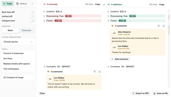 Diffchecker 6.7 Diffchecker 6.7