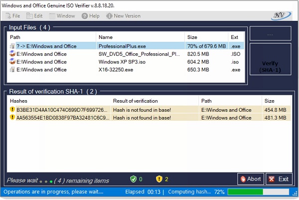 Windows and Office Genuine ISO Verifier Windows and Office Genuine ISO Verifier